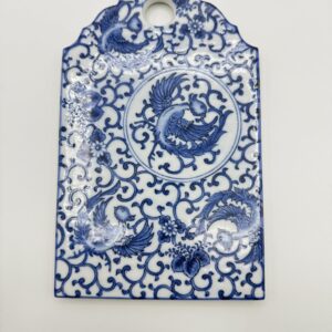 Vintage Takahashi San Francisco Blue & White Porcelain Trivet | Asian Inspired Kitchen Decor | Collectible Home Accent